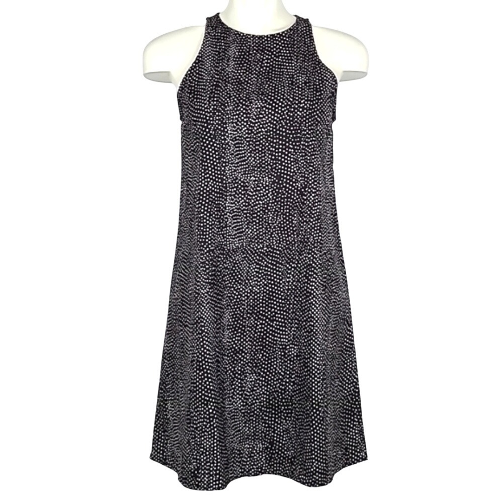 NWT Made With Love Women's Black White Polka Dot Halter Dress Small